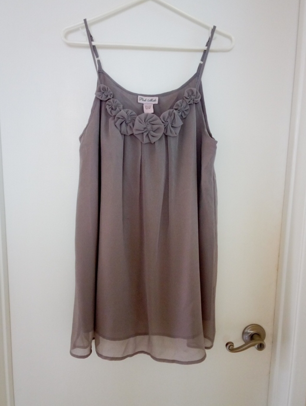 Pink Moto Mauve Rosette Spaghetti Strap Camisole